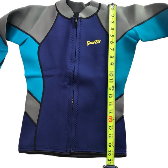 GoldFin Wetsuit Top Size Women's M Jacket Neoprene Long Sleeve Front Zip Purple - Picture 7 of 9